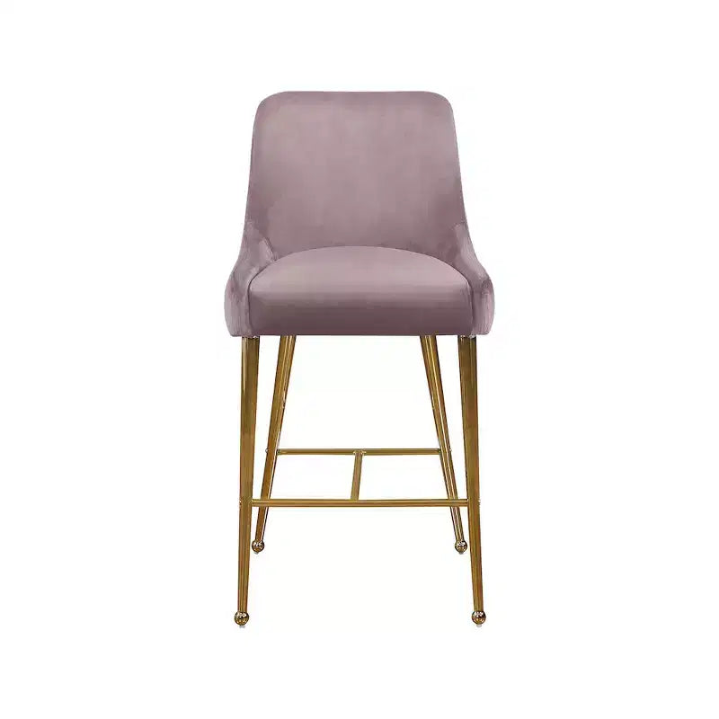 Set di 2 sgabelli in velluto rosa Owen