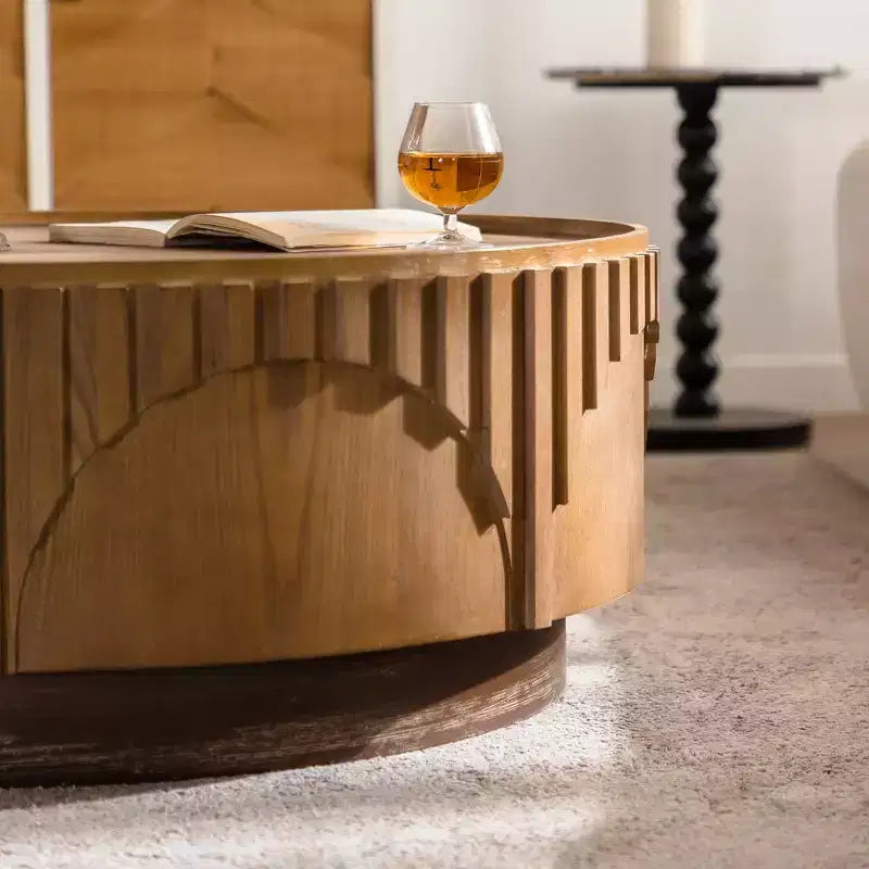 36.22 Round Wood Pedestal Coffee Table