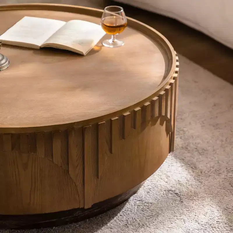 36.22 Round Wood Pedestal Coffee Table