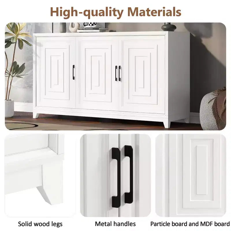 Modern TV Stand for TVs up to 65, Entertainment Center Media Console Cabinet with 2 Spacious Storage Space