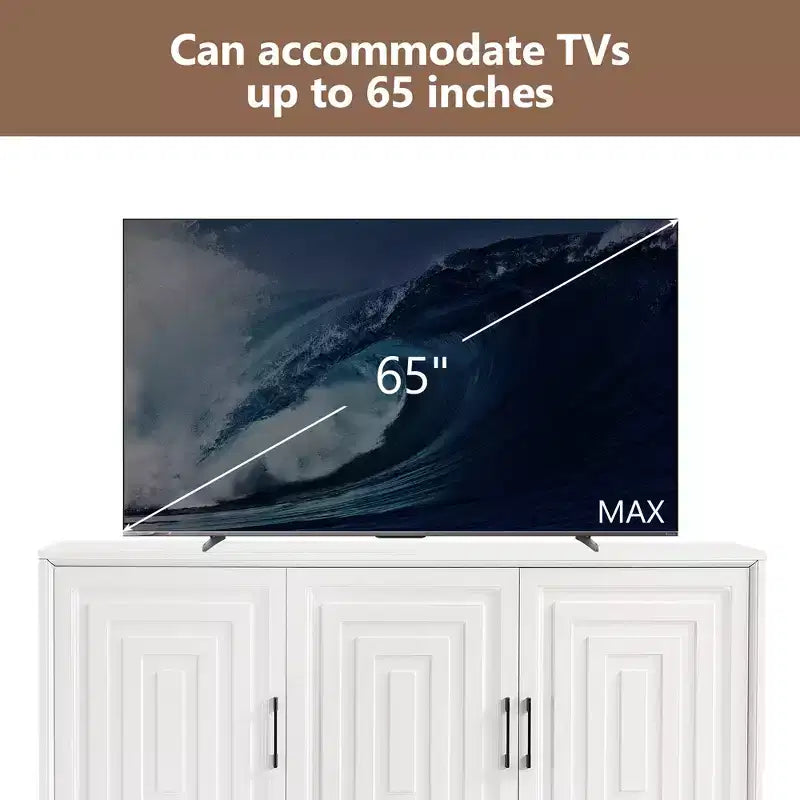 Modern TV Stand for TVs up to 65, Entertainment Center Media Console Cabinet with 2 Spacious Storage Space
