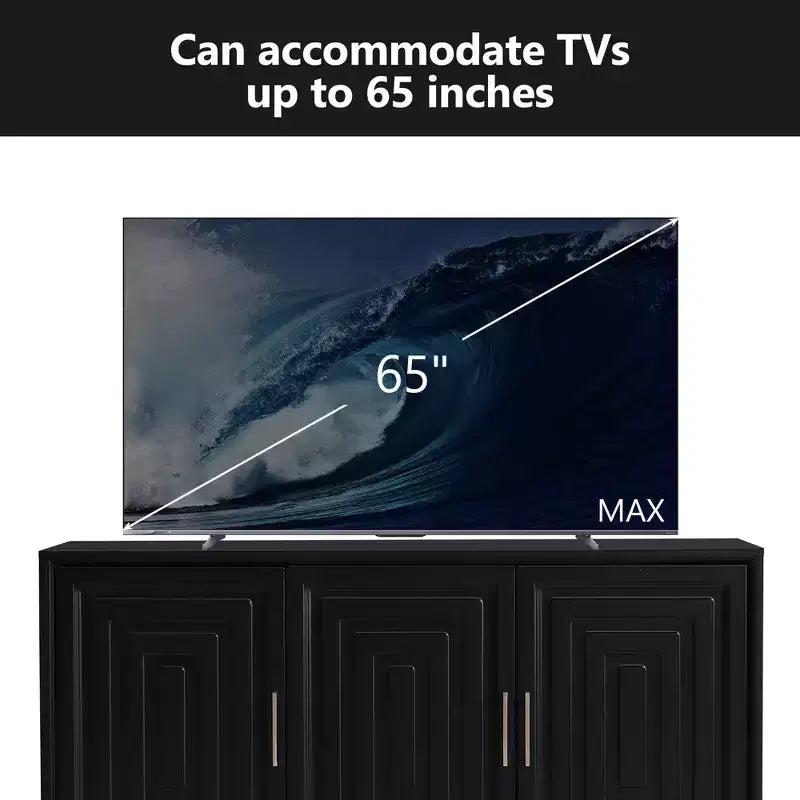 Modern TV Stand for TVs up to 65, Entertainment Center Media Console Cabinet with 2 Spacious Storage Space