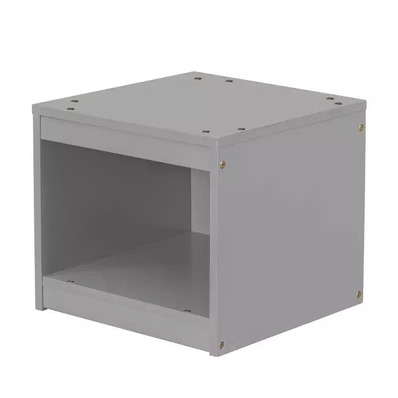 House Shape Headboard Floor Bed with Guardrails Gray