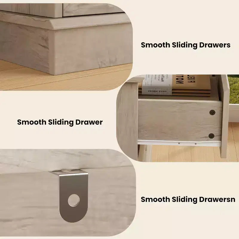 Cassettiera a 8 cassetti per camera da letto, con cassetti profondi e ampio piano superiore, grande e doppia, ideale per la cabina armadio, cassettiera orizzontale in legno per soggiorno