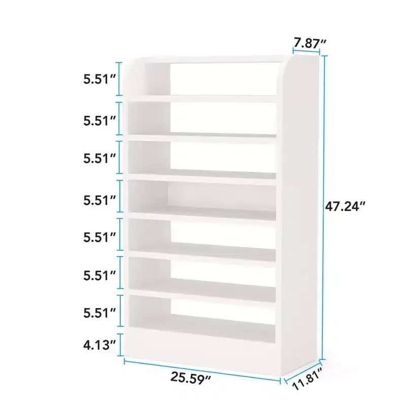 47.24H Wooden Shoe Cabinet, Sturdy E1 Particleboard Shoe Storage Rack for Hallway