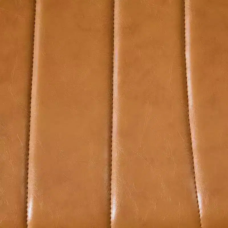 Oil-Waxed Leather Swivel Chair With Flip-Up Armrests