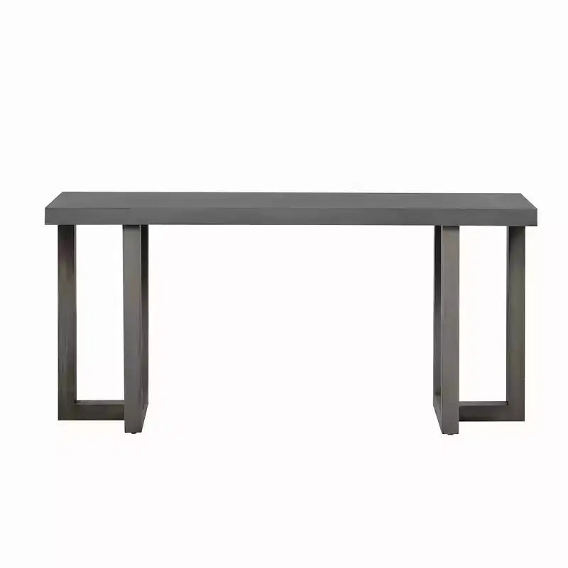 Tavolo da ingresso minimalista da 63IN con gambe in legno massello, elegante tavolo da ingresso con piano spesso, tavolo da corridoio per soggiorno e camera da letto