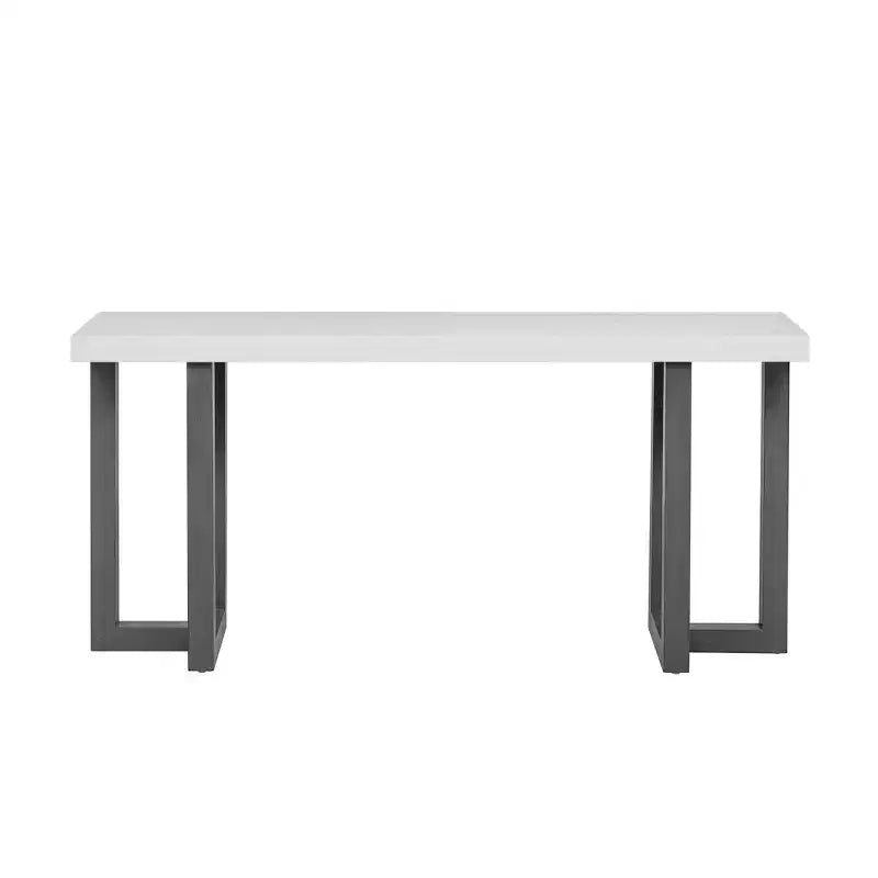 Tavolo da ingresso minimalista da 63IN con gambe in legno massello, elegante tavolo da ingresso con piano spesso, tavolo da corridoio per soggiorno e camera da letto