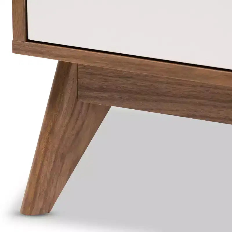Cassettiera in legno stile moderno metà secolo con 4 cassetti, marrone: elegante design scandinavo salvaspazio