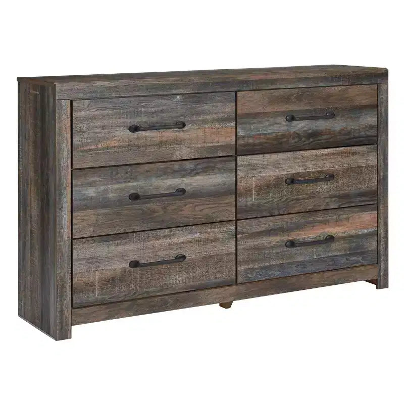 Cassettiera in legno in stile rustico con più cassetti per la camera da letto