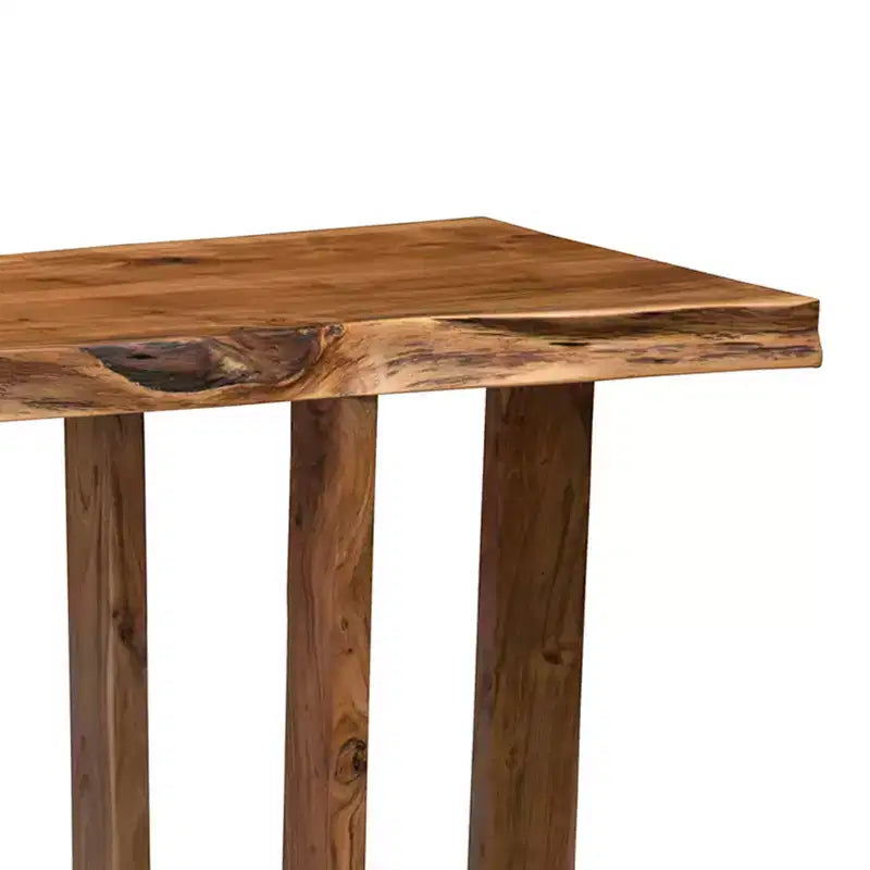 Live Edge Solid Wood Media Console: Acacia, Non-Toxic Finish, Steel Hardware