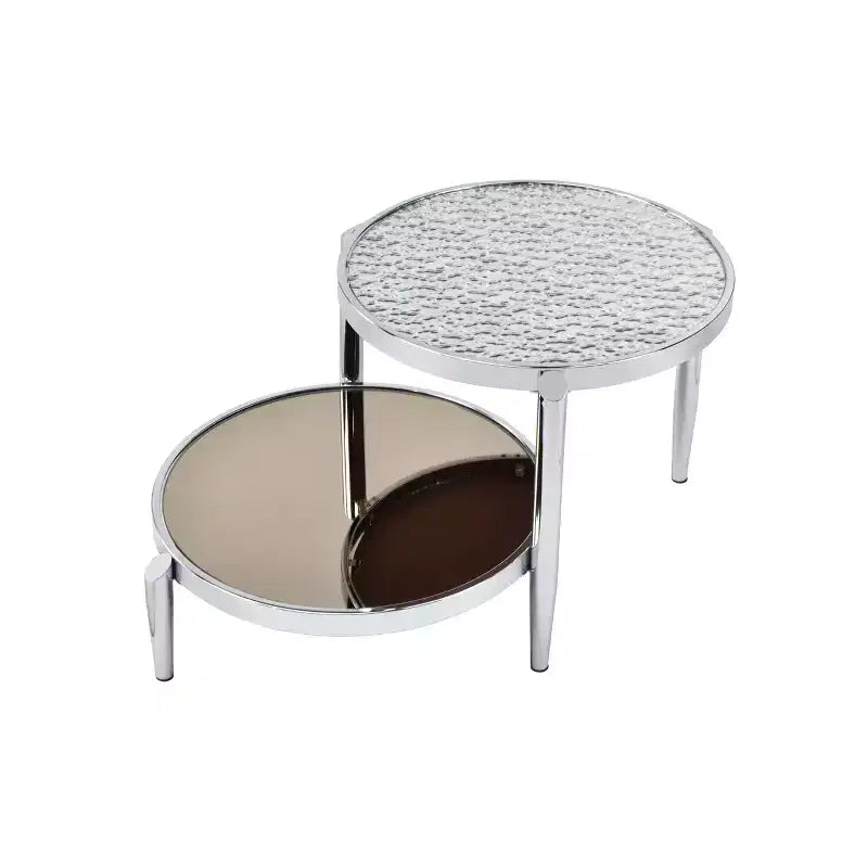 Coffee Glass Table Chrome Finish