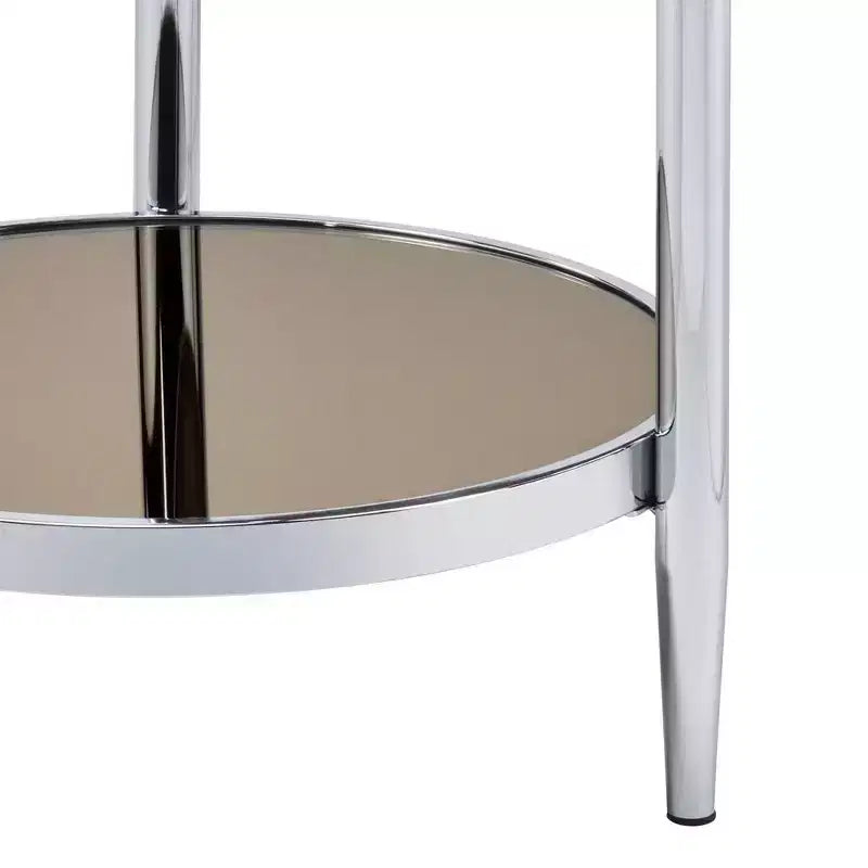 Coffee Glass Table Chrome Finish