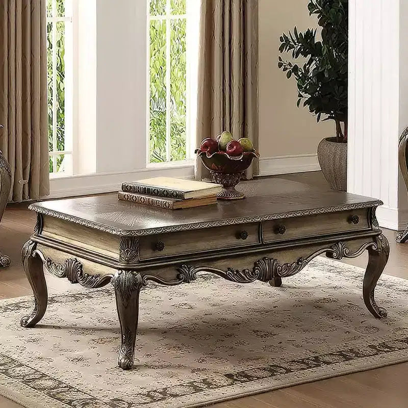 Distressed Style Coffee Table Vintage Oak Finish