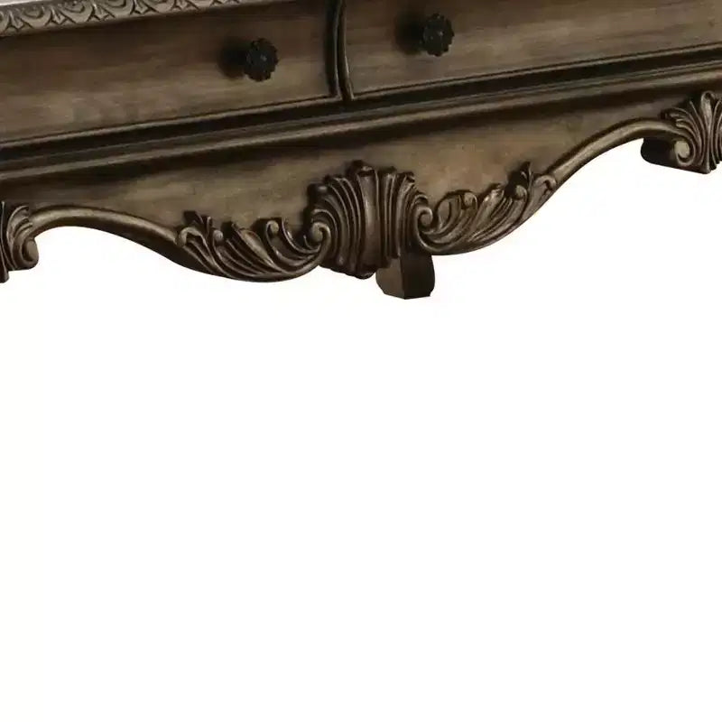 Distressed Style Coffee Table Vintage Oak Finish