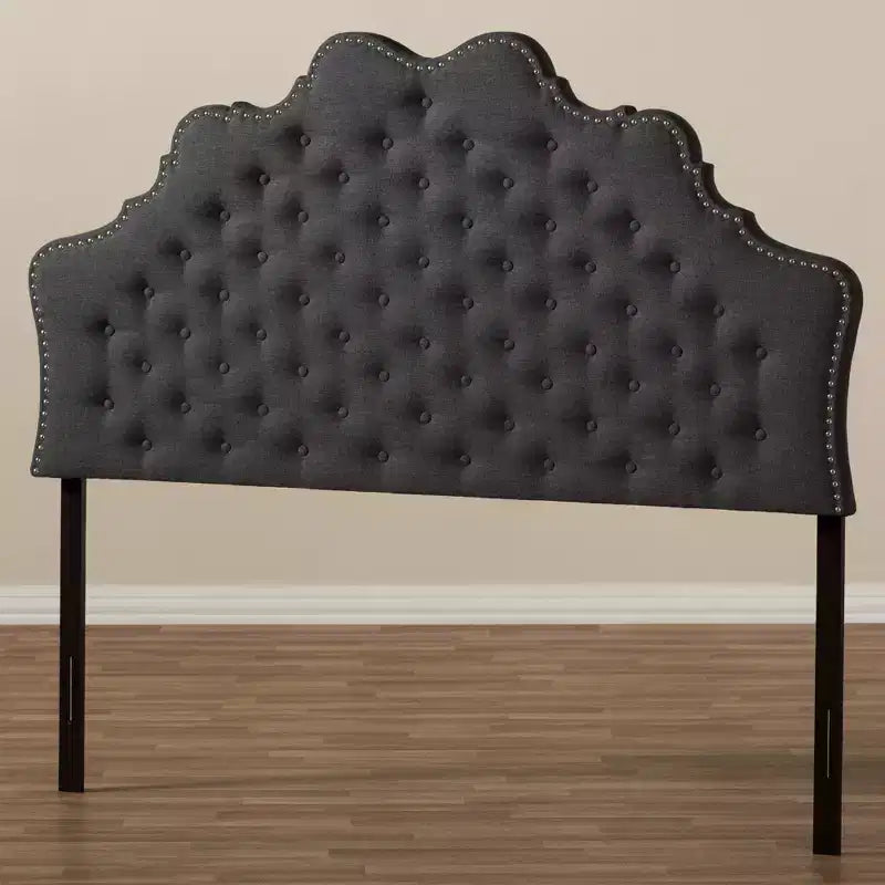 Modern and Contemporary Fabric Headboard Dark Gray