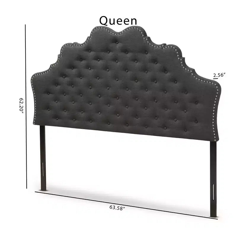 Modern and Contemporary Fabric Headboard Dark Gray