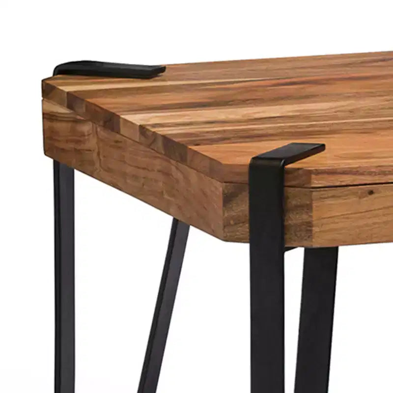 Live Edge Solid Wood Coffee Table Metal and Wood