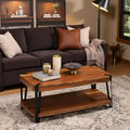 Live Edge Solid Wood Coffee Table Metal and Wood